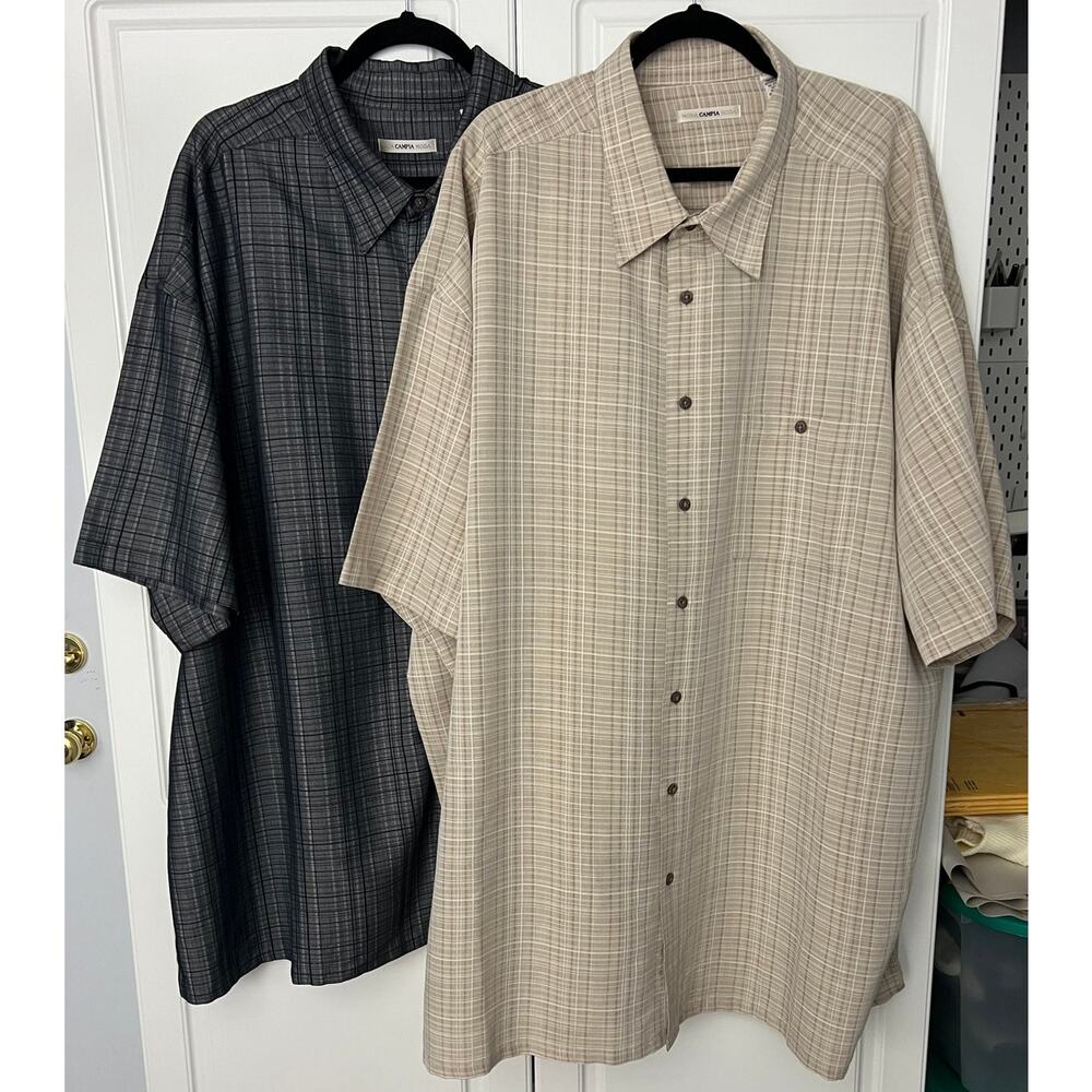 2 Moda Campia Moda Men's Short Sleeve Button Front Shirts Size 4XL